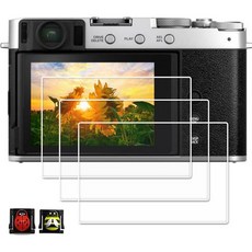 PCTC X100V 후지필름용 스크린 프로텍터 XE4 카메라 핫슈 캡 커버 포함 0.3mm 9H 경도 울트라 클리어 강화유리 플림 설치 간편 3+2pcs, 1개