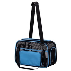 빅스페이스 패션 에어 펫 캣 애견 휴대용 가방 백팩 무빙백팩 여행가방, 블루(긴 어깨끈 매치)
