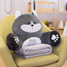 큐티 동물 캐릭터 쿠션 앤 담요, C