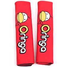 오링카 캐릭터 차량용 안전벨트 커버 2p 어린이 커플 목쓸림 쿠션감 보풀방지 가드, 레드 2P, 1개