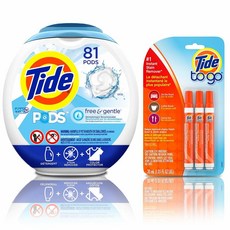 Tide Laundry Detergent Pods & Instant Stain Remover Liquid Pen 타이드 캡슐 세제 + 투 고 얼룩제거 펜 3개 2종 세트
