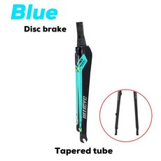 자전거포크 퀵릴리스 로드바이크 디스크 브레이크, blue-Tapered-disc