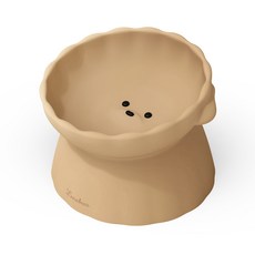 루나베어 실리콘 식기 강아지 고양이 밥그릇, 1개, 브라운