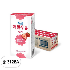 매일우유 멸균 딸기, 200ml, 312개