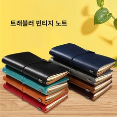 성인일기장 빈티지 다이어리 꾸미기 감사 비밀 일기장 업무용 트래블 노트, 네이비