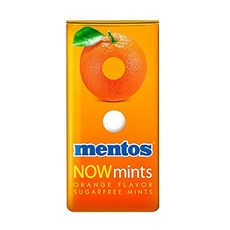 멘토스 Mentos NOWMint Tin Orange 나우민트 틴 오렌지맛 캔디 50개입 1.09oz(31g) 12팩, 1set