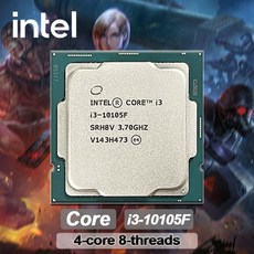 인텔 코어 i310105F i3 10105F 3.7 GHz 쿼드 8 스레드 새 CPU 프로세서 L3 6M 65W LGA1200, 한개옵션0
