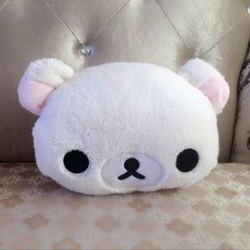  곰돌이 리락쿠마 코리락쿠마 Rilakkuma 봉제 애착 대형 곰 인형 굿즈 베개 장난감 키이로이토리 병아리 커플 테디 베어 소파 쿠션 핸드 워머 크리스마스 소녀 선물, 01 30cm, [02] white 