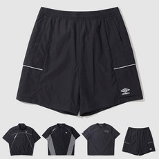 [백화점]엄브로 바람막이 레이브 나일론메탈 N-METAL 반팔 집업 아노락 피스테 반바지 셋업 세트 블랙
