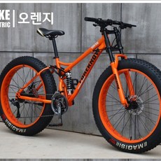 포레노우 MTB자전거 광폭타이어 전후쇼바 강화프레임 MTB 자전거, 26인치, 오렌지27단