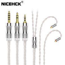 나이스HCK 포X 8코어 리츠 실버 도금 후루카와 PCUHD 동케이블 35/25/44mm MMCX 커넥터 P1 T4 T2플러스 ST 10s elento이어폰 액세서리, 03 New 3.5mm With MMCX