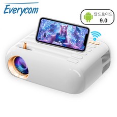 Everycom T3W 미니 빔 프로젝터 안드로이드 1080p 홈시어터 wifi 휴대용 스마트 TV, 05 T3 A version