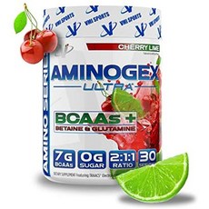 VMI 스포츠 Aminogex 울트라 BCAA 파우더 체리 라임 30 인분 내구성 & 근육 복구 전후 운동 보충을위, One Size, One Color