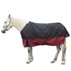 Gallopoff 1200D 립스톱 폴리 중간 무게(200g 충전재) 방수 겨울 턴아웃 말 담요 표준 넥 블랙와인 182.9cm(72인치), 72"