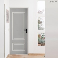 모던 웨인스코팅 그레이 도어시트지, A타입