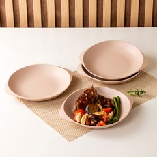 Ahtty home 圓形餐盤 4入組, 米色, 1組