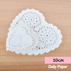 도일리 페이퍼 하트 10cm 100매 컵받침 코스터 파티 선물포장 테이블 장식, 옵션명, 도일리페이퍼하트(10cm)100매