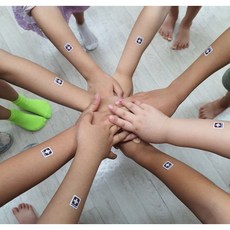 붙이는 체온계 스티커 패스 밴드 발열체크기 접촉 비대면, 100매