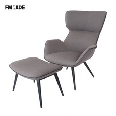 FMMADE 아나킨라운지 암체어 패브릭 철재의자 상담실의자 카페 안락의자 1인소파, 다크그레이, 1개