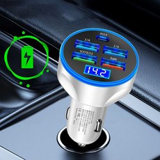네오필 차량용 급속 5포트 초고속 충전기 자동차 핸드폰 시거잭 PD C타입 USB, 화이트, 화이트