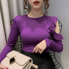 스텔라 여성힙한트임긴팔티셔츠 유니크 대학생 캐주얼룩C21