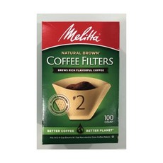 Melitta #2 자연 브라운 Brown [세금포함] [정품] Cone 커피 필터 100 카운트 - New 커피머신 일리 전자동 가정용 드롱기 2509780 2567772350