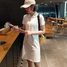 폴로 카라 원피스 반팔 캐주얼 폴로원피스BAW8j