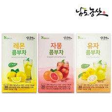 남도농산 자몽 유자 레몬 콤부차 30포 x 3박스 (총90포), 자몽+유자+레몬 각1박스
