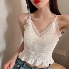 커먼멜로우 여성 이너웨어 프릴 레이스 뷔스티에 브라렛