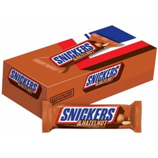 스니커즈 SNICKERS 헤이즐넛 싱글 사이즈 (24개입) Hazelnut Singles Size Chocolate Candy Bars 1.76-Ounce Bar 24-Count Box, 24개입, 1.4oz