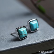 천연터키석원터치귀걸이
