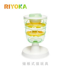  고양이먹이퍼즐 행동유발 3단푸드트리 먹이장난감, 노란색과 녹색 