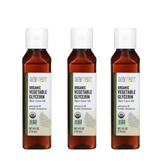 Aura Cacia 베지터블 글리세린 오일 피부보습 (118ml) x3팩, 3개, 118ml - 글리세린오일