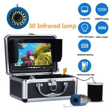 7 "인치 LCD 1000tvl 수 중 낚시 비디오 카메라 키트 30 PCS LED 적외선 램프 조명 비디오 물고기 찾기 호수 물 아래|물고기 탐지기|, 1개, IR LEDs cable 15M, 러시아