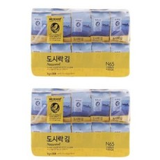 노브랜드 도시락 믿고 먹을 수 있는 국내산 100%김 100g (5g*20) x2개, 200g, 2개