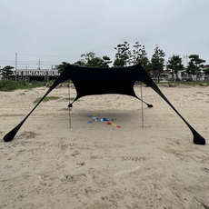  올챙이 비치타프 텐트 그늘막 해수욕장 물놀이 모래놀이 파라솔 바다 해변 타프 3x3cm 3x3 기본구성+폴대 2세트 추가  상품 이미지