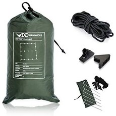 9.예상수령일 2-6일 이내 DD Hammocks DD 타프 4x4 설영 편리한 세트 DD Tarp 타프 4X4 amp; DD Cord (10m, 상세 설명 참조0, Olive Green