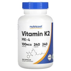 Nutricost 비타민K-2 MK-4 100mcg 240 캡슐