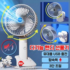 [빠른배송] 1+1/2+2 무소음 손 선풍기 손풍기 무선 휴대용 탁상용 접이식 집게형 미니 핸디 선풍기 급속냉각 대용량 배터리 USB 충전, 3개, 화이트그레이