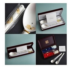 인스푼 원앙 금부 은수저 24K도금 99.9% 2벌 부부세트 부모님선물 예단용 골드색부문24K증착, 숫가락2개 젓가락2매, 2개