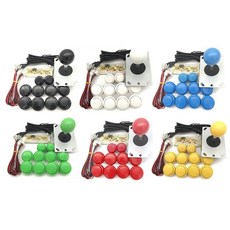 아케이드스틱 플스조이스틱 컨트롤러 DIY 키트 지연 제로 USB 인코더 PC Sanwa 및 푸시 버튼 마메, 1개, 2.Black
