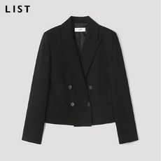 [리스트] 피크드 더블 크롭 재킷_TWSJKM50020_BK