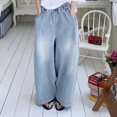 애플망고옷장 빅사이즈 데님와이드팬츠 연청 2693 청바지 플망고옷장 빅사이즈 데님와이드팬츠 연청 2693 청바지