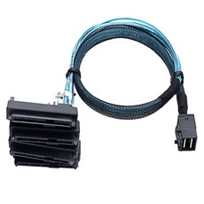 미니 SAS SFF-8643 - 4X29Pin SFF-8482 하드 디스크 서버 케이블 3.33TF/1M, 하나, 검은 색