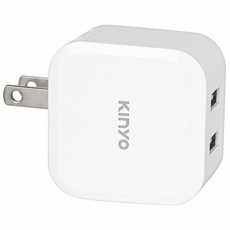 Kinyo 5V2.4A 雙孔USB充電器, CUH-216, 1個