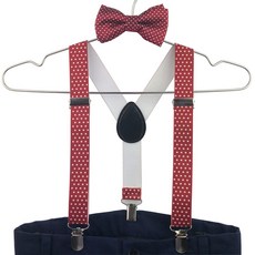 Yienws 키즈 보우 타이 및 멜빵 베이비 네이비 폴카 도트 걸스 소년 멜빵 bowtie tirantes bebe bretels kinderen yia147