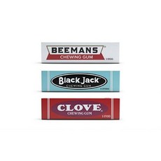 Nostalgia Chewing Gum 3 Pack - Beemans Black Jack Clove Flavors 999999101050, One Color_One Size, One Size, One Size