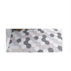 욕실 바닥 타일 스티커 장식 방수 미끄럼 방지 욕실 바닥 내마모성 격자 두꺼운 바닥 스티커 욕실바닥, (D185 육각형) 61cmx5m