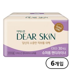 디어스킨 에어엠보 생리대 슈퍼롱 팬티라이너 30P 6개입, 6개