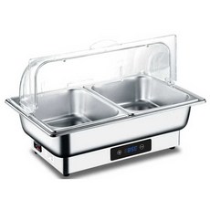 스텐 보온 통 차핑디쉬 뷔페 호텔 조식 밧트 반찬 용, 9리터 1칸, 1개